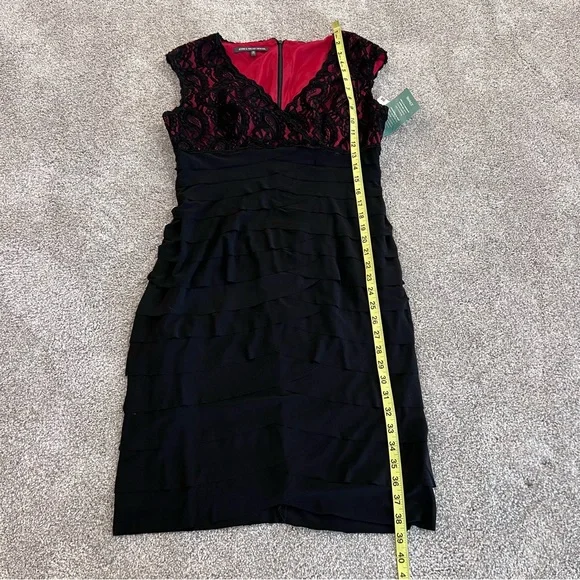 Jones Wear Dress NWT Lace Sleeveless Knee Length Ruffle Dress Women’s Size 10, - Picture 10 of 16